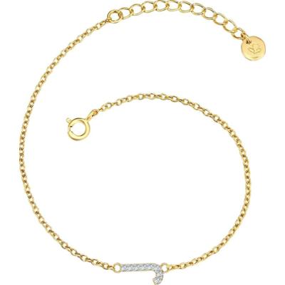 Glanzstücke München Bransoletka Litera R z Srebro wysokiej próby w Żółte złoto Bransoletki 1 ct Damski