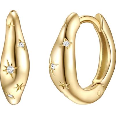 Glanzstücke München Kolczyki Gwiazda z Srebro wysokiej próby w Żółte złoto 1 ct Damski