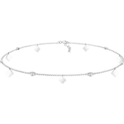 Elli Damski Choker soliter błyszczący Geo z kryształami w srebrze 925 sterling silver Naszyjniki 1 ct