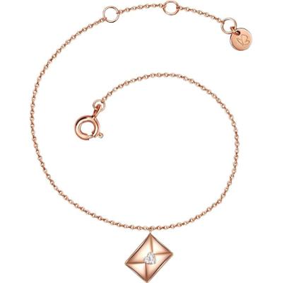 Glanzstücke München Srebrna bransoleta Koperta srebro wysokiej próby Cyrkonia różowe złoto Bransoletki 1 ct Damski