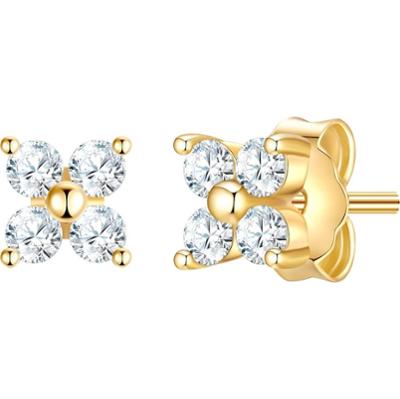 Glanzstücke München Kolczyki Kwiat z Srebro wysokiej próby w Żółte złoto 1 ct Damski