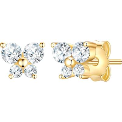 Glanzstücke München Kolczyki Motyl z Srebro wysokiej próby w Żółte złoto 1 ct Damski