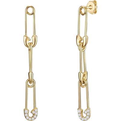 Glanzstücke München Kolczyki wiszące srebrne Agrafka srebro wysokiej próby Cyrkonia żółte złoto 1 ct Damski