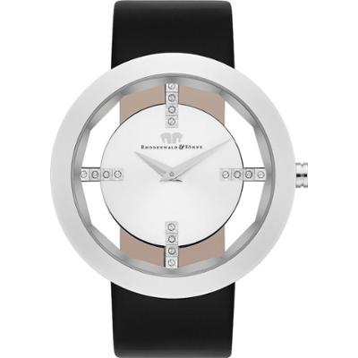 Rhodenwald & Söhne Zegarek kwarcowy Lucrezia Srebrny Skóra naturalna Czarny Zegarki damskie 1 ct Damski