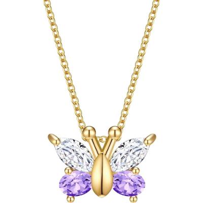 Rafaela Donata Łańcuszek Motyl z Srebro wysokiej próby w Żółte złoto Naszyjniki 1 ct Damski