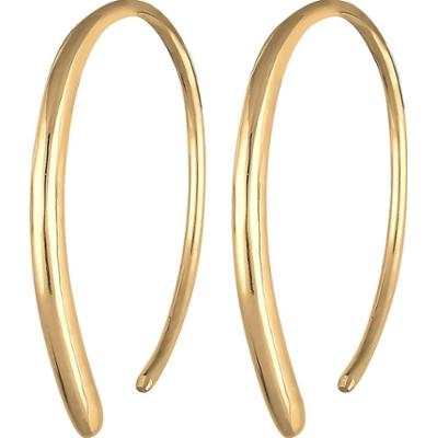Elli Damskie kreolki do przeciągania Pull-Through Geo Basic w srebrze próby 925 Sterling Silver Kolczyki 1 ct