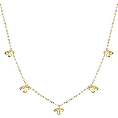 Glanzstücke München Naszyjnik srebrny Kwiat srebro wysokiej próby żółte złoto Naszyjniki 1 ct Damski