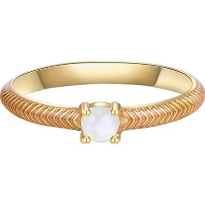 Glanzstücke München Srebrny pierścionek srebro wysokiej próby Kamień księżycowy żółte złoto Pierścionki 1 ct Damski