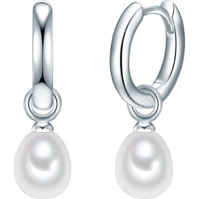 Valero Pearls Srebrne kolczyki kreole srebro wysokiej próby Perła hodowlana słodkowodna srebrny Kolczyki 1 ct Damski