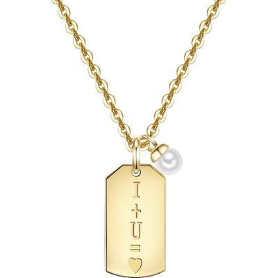 Glanzstücke München Naszyjnik srebrny srebro wysokiej próby Perła hodowlana słodkowodna żółte złoto Naszyjniki 1 ct Damski