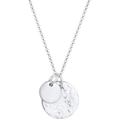 Elli Damski wisiorek płaski monet Geo Organic Look w srebrze próby 925 Sterling Silver Naszyjniki 1 ct