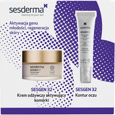 Sesderma Zestaw świąteczny SESGEN 32 Krem odżywczy aktywujący komórki 50 ml + SESGEN 32 Kontur oczu 15 ml Kremy przeciwzmarszczkowe 1 ct