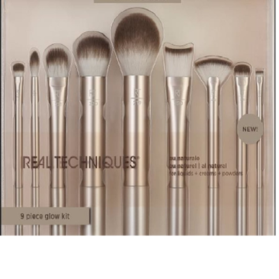 Real Techniques 9 Piece Glow Kit Zestawy pędzli do makijażu 1 ct 1 szt.