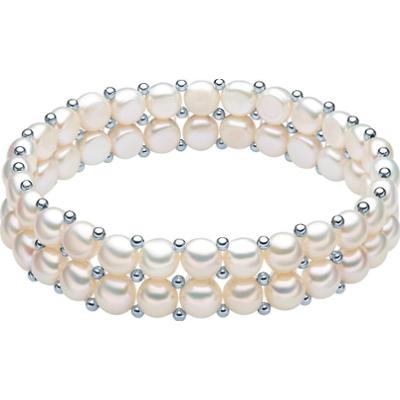 Valero Pearls Bransoletka z pereł srebro wysokiej próby Perła hodowlana słodkowodna srebrny Bransoletki 1 ct Damski