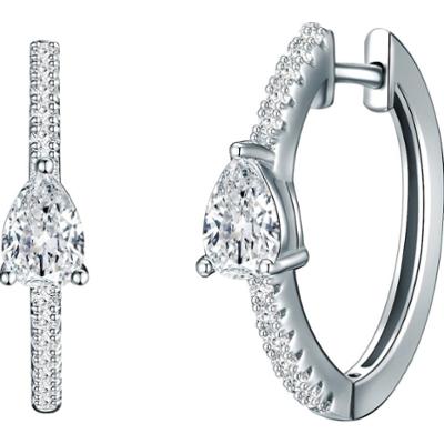 Trilani Srebrne kolczyki kreole srebro wysokiej próby Cyrkonia srebrny Kolczyki 1 ct Damski