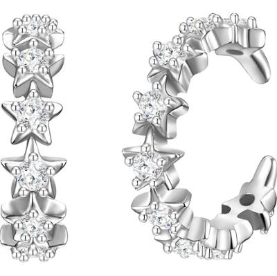 Glanzstücke München Srebrne klamry na ucho Gwiazdy srebro wysokiej próby Cyrkonia srebrny Kolczyki 1 ct Damski