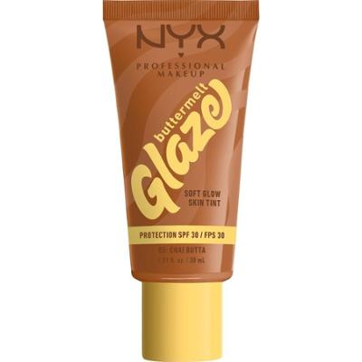 NYX Professional Makeup Buttermelt Glaze, Tint do twarzy z SPF 30 Podkłady 30 ml 05W - CHAI BUTTA