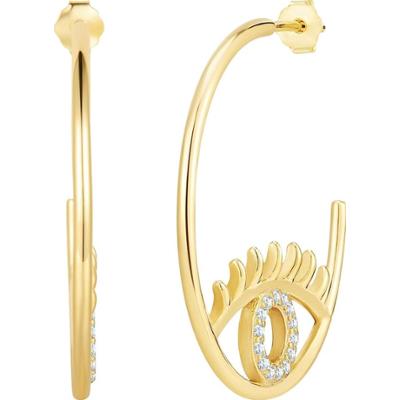 Glanzstücke München Kolczyki Wszechwidzace oko z Srebro wysokiej próby w Żółte złoto 1 ct Damski