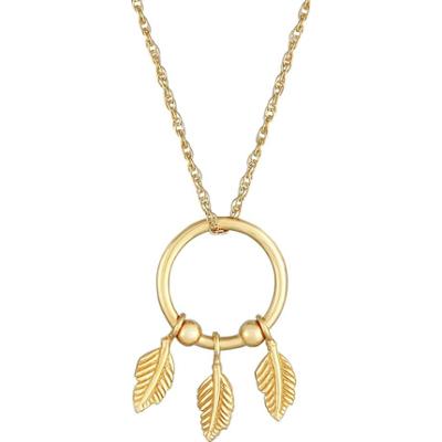 Elli Damski wisiorek pióro Boho Hippie Letni trend w pozłacanym srebrze próby 925 Sterling Silver Naszyjniki 1 ct