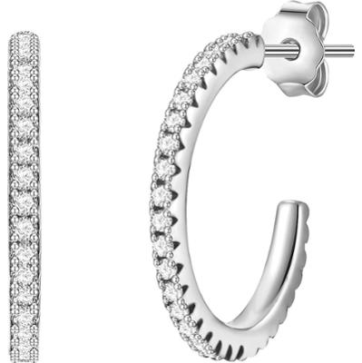 Glanzstücke München Srebrne kolczyki kreole srebro wysokiej próby Cyrkonia srebrny Kolczyki 1 ct Damski