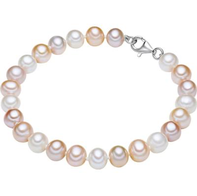 Valero Pearls Bransoletka z pereł srebro wysokiej próby Perła hodowlana słodkowodna srebrny Bransoletki 1 ct Damski
