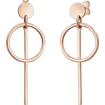 Elli Damskie kolczyki wiszące Geo Circle Basic Minimal Cool w srebrze 925 Sterling Silver Kolczyki 1 ct