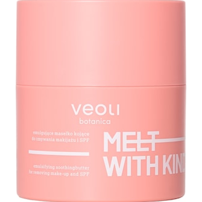 Veoli Botanica MELT WITH KINDNESS Emulgujące masełko łagodzące do zmywania makijażu i SPF do skóry naczyniowej Demakijaż oczu 40 g