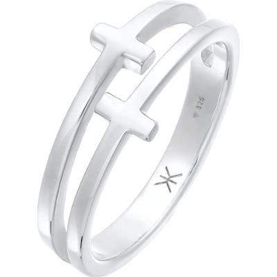 KUZZOI Męski krzyż podwójny nowoczesny w srebrze próby 925 Sterling Silver Biżuteria męska 1 ct Męskie