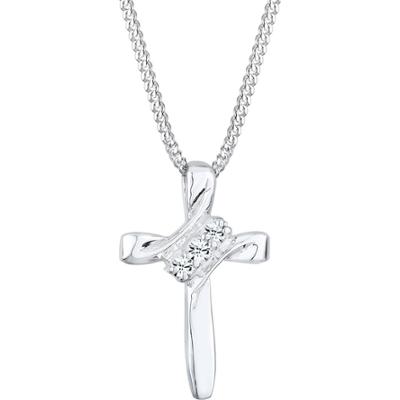 Elli Krzyż damski z kryształami w srebrze próby 925 Sterling Silver Naszyjniki 1 ct Damski
