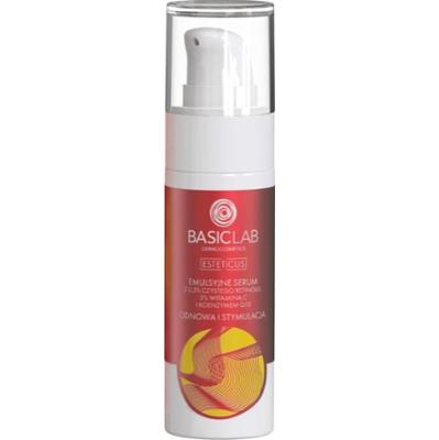 BasicLab Emulsyjne Serum z 0,3% Czystego Retinolu, 3% Witaminą C i Koenzymem Q10 Odnowa i Stymulacja Kremy do twarzy 30 ml