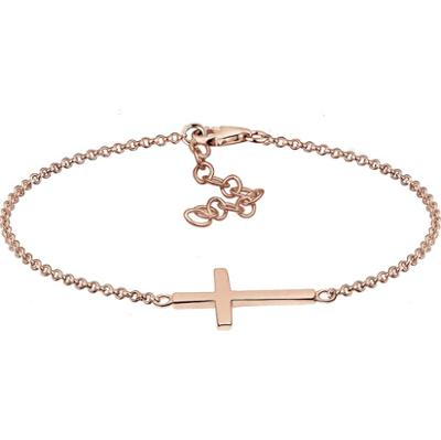Elli Damski krzyż wiara w srebrze próby 925 Sterling Silver pozłacane różowym złotem Bransoletki 1 ct