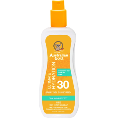 Australian Gold SPF 30 Spray Gel - Żel w sprayu do opalania Ochrona przeciwsłoneczna 237 ml