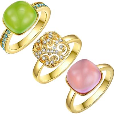 Lulu & Jane Stop metali Zdobienie kryształkami Swarovski® Pierścionki 1 ct Damski