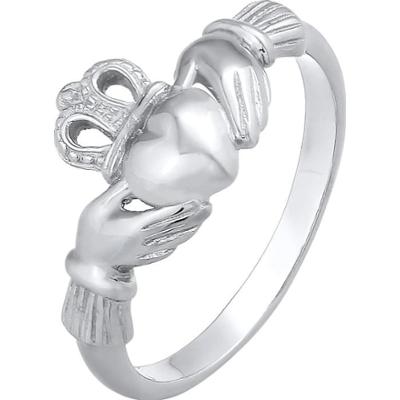 Elli Damski Claddagh serce korona w srebrze 925 Sterling Silver Pierścionki 1 ct