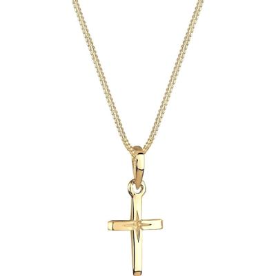 Elli Damski wisiorek krzyżyk z wygrawerowaną gwiazdą filigranowy wykonany ze srebra próby 925 Sterling Silver Naszyjniki 1 ct