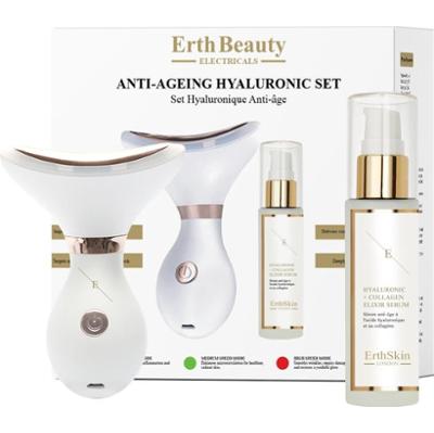ErthSkin London Zestaw przeciwstarzeniowy z kwasem hialuronowym (sztuczny patyk na szyję i szczękę + serum z kwasem hialuronowym) Urządzenia do masażu