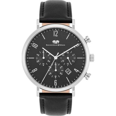 Rhodenwald & Söhne Chronograf Arakon Srebrny Skóra naturalna Czarny Zegarki 1 ct Męskie