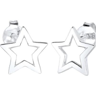Elli Damskie Star Cut-Out Astro Look Basic Trend w srebra próby 925 Kolczyki 1 ct
