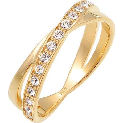 Elli Damski zawijany elegancki z kryształami w srebrze próby 925 Sterling Silver Pierścionki 1 ct