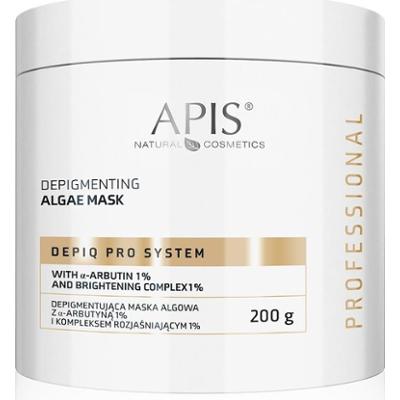 Apis DEPIQ PRO SYSTEM Depigmentująca maska algowa z α-arbutyną 1% i kompleksem rozjaśniającym 1% Pielęgnacja przeciw plamom pigmentowym 200 g Damski