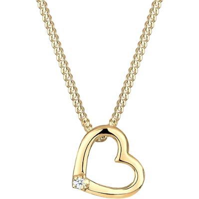 Elli DIAMONDS Damski serce miłość wisiorek delikatny z diamentem (0.015 ct.) w srebrze 925 Sterling Silver Naszyjniki 1 ct