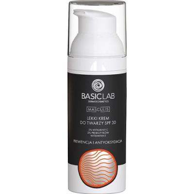 BasicLab BasicLab Masculis LEKKI KREM DO TWARZY SPF 30, 3% WITAMINY C, 2% PREBIOTYKÓW, WITAMINA E PREWENCJA I ANTYOKSYDACJA 50 ml Kremy do twarzy