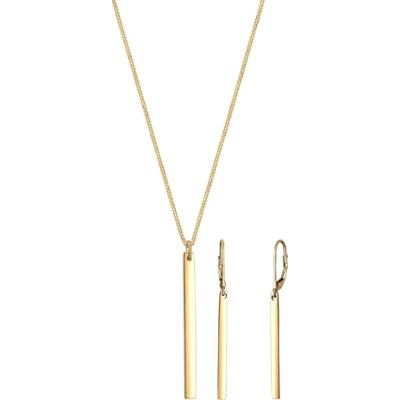 Elli Zestaw Damski Brelok do torebki Łańcuszek Pancerny 925 Sterling Silver Geometryczny 55 cm Zestawy 1 ct