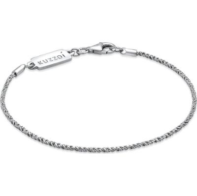 KUZZOI Męski łańcuszek sznurkowy Twisted Basic Elegant w oksydowanym srebrze 925 Sterling Silver Biżuteria męska 1 ct Męskie