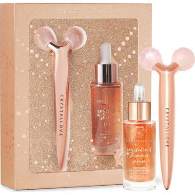Crystallove Rose quartz 3D lift & sculpt set - masażer liftingujący i serum Zestawy do pielęgnacji twarzy 1 ct Damski