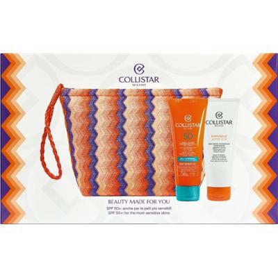 Collistar ZESTAW AKTYWNY KREM DO OPALANIA TWARZ/CIAŁO SPF 50+ + NAWILŻAJĄCY BALSAM PO OPALANIU + KOSMETYCZKA Zestawy prezentowe 1 ct Damski