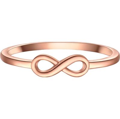 Glanzstücke München Pierscionek Infinity z srebra próby 925 w kolorze rózowego zlota Pierścionki 1 ct Damski