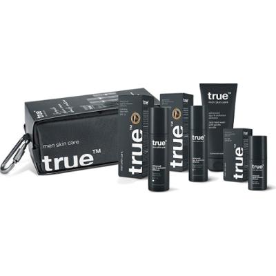 TRUE MEN SKIN CARE simple daily skin care routine with cosmetic bag Zestawy do pielęgnacji twarzy 1 ct