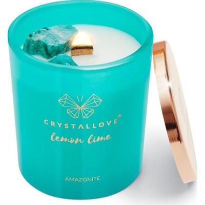 Crystallove Świeca sojowa z amazonitem lemon lime Świeczki 1 ct