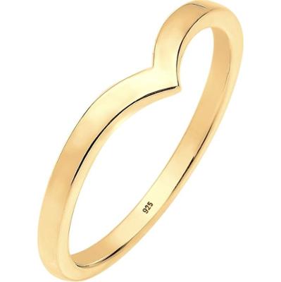 Elli Damski w kształcie litery V Stacking Trend w srebrze 925 Sterling Silver Pierścionki 1 ct